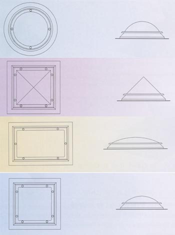 Claraboya en diferentes formatos. Cuadradas - Rectangulares - Piramidales - Circulares. Diversas dimensiones. Posibilidad de fabricaci�n con c�pulas alto impacto.