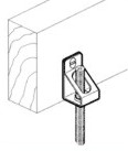 Cuelgue madera. Accesorio de cuelgue con sistema de atornillado a vigas � puntones de madera. Diversos sistemas para varilla lisa, roscada...