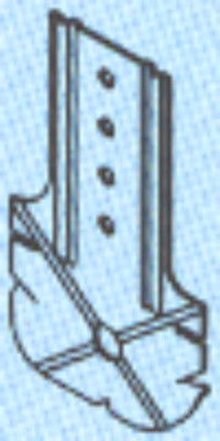 Cuelgue para perfiles de techo F-47. Empleado como cuelgue en vigas de madera. Perforaciones alternas para su atornillado.