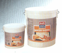 Mortero barrera. Mortero l�quido epoxi para impermeabilizaci�n de alta resistencia. Presentaci�n en kit. 5 - 25 kg. Color blanco. Cubrible y pintable.