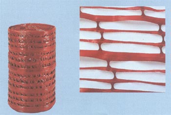 Malla de polietileno homologada, para señalización de tuberías subterráneas. Presentación en rollos. Amarillo: gas - Azul: agua - Rojo: electricidad y energía - Verde: teléfono - Marrón: Saneamiento y aguas residuales.